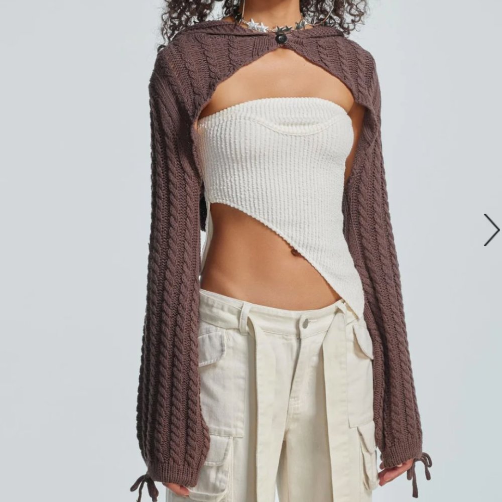 The Kript | Brown Knitted Cardigan